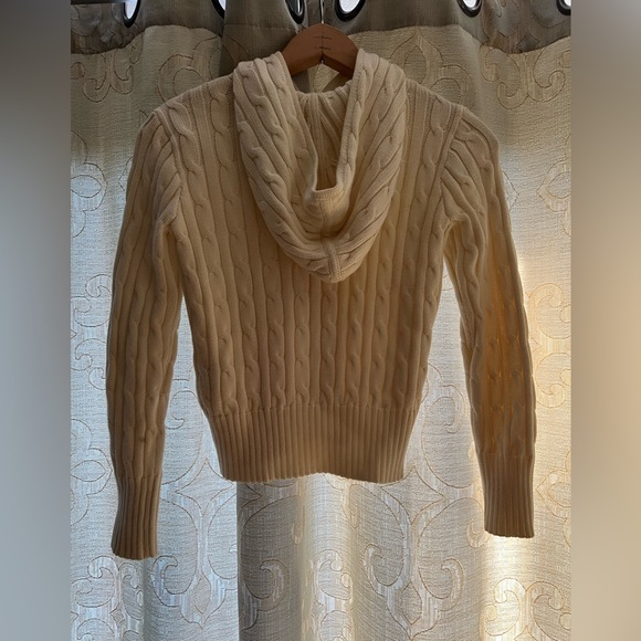 Ralph Lauren girls cream hooded zip up sweater size medium - Picture 2 of 4